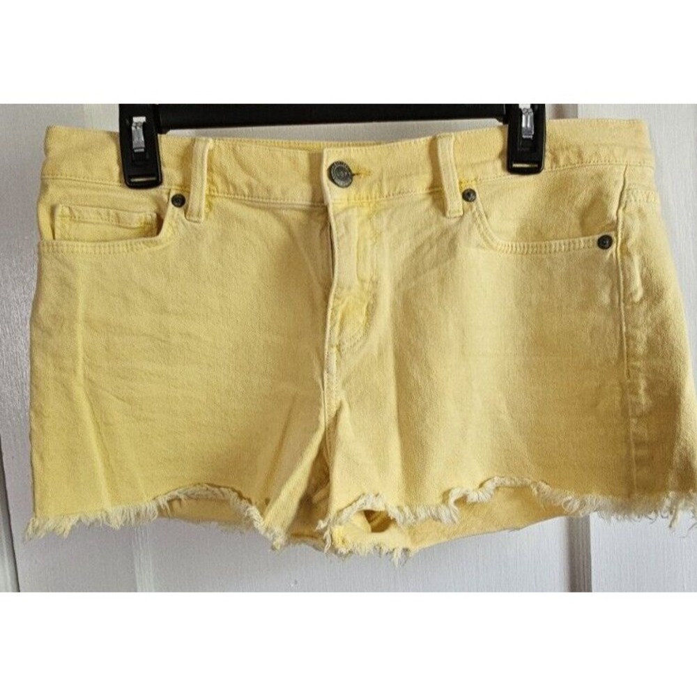 LOFT made and loved women‎ yellow denim frayed stretch Sz 29/8